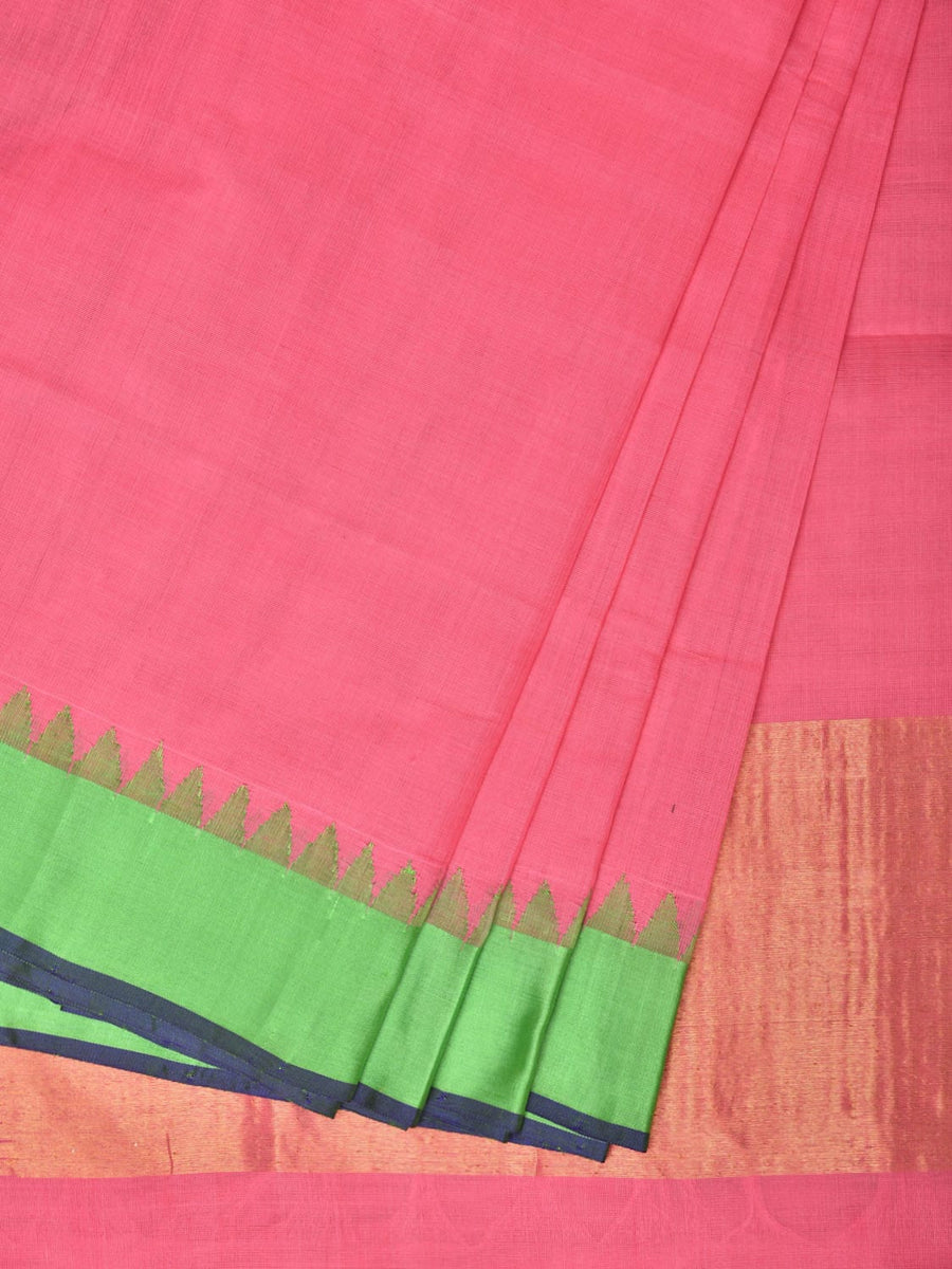Pink Khadi Cotton Saree