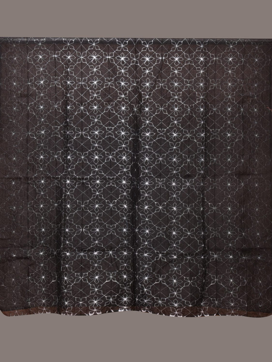 Black Shibori Cotton Handloom Fabric With Geometric Design F0239 Uppada Black Shibori Cotton Handloom Fabric With Geometric Design F0239 Uppada