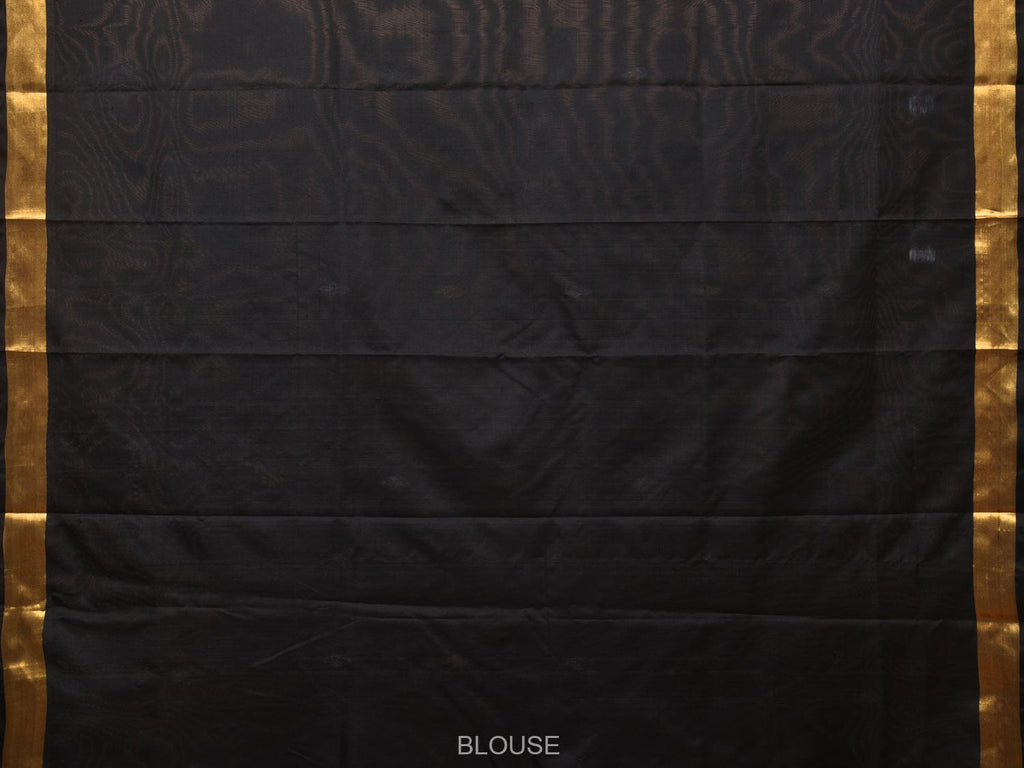 Black Uppada Silk Handloom Saree with Floral Pallu Design u2192