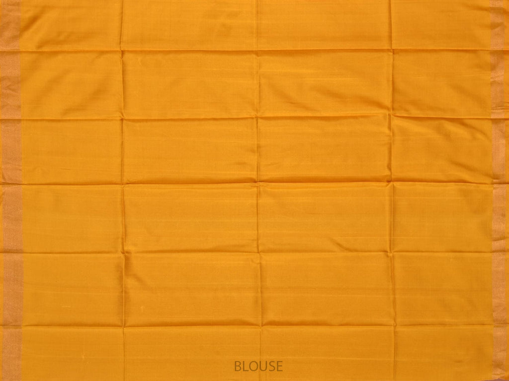 Blue and Yellow Uppada Silk Handloom Saree with Buta and Ikat Border Design u2085