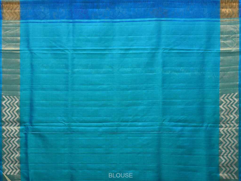 Blue Uppada Silk Handloom Saree with All Over Floral Design u2201