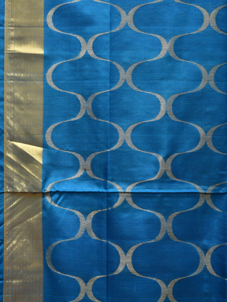 Blue Uppada Silk Handloom Saree with All Over Grill Design u2172