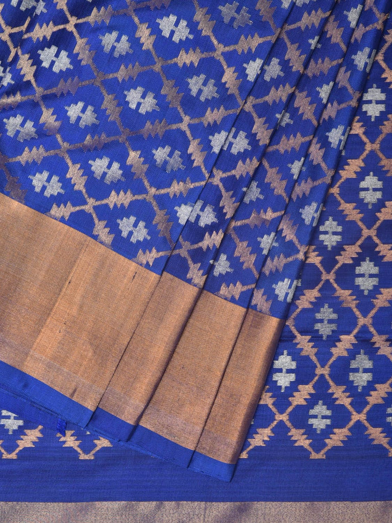 Blue Uppada Silk Handloom Saree with All Over Jamdani Design u2130