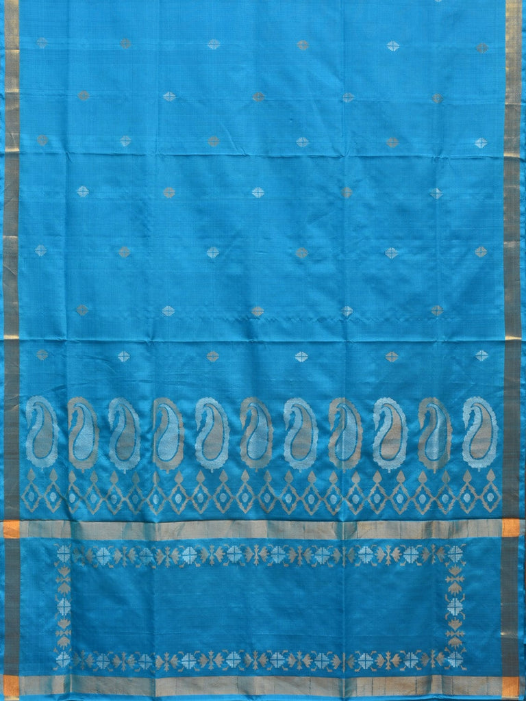 Blue Uppada Silk Handloom Saree with Mango Pallu Design u2211