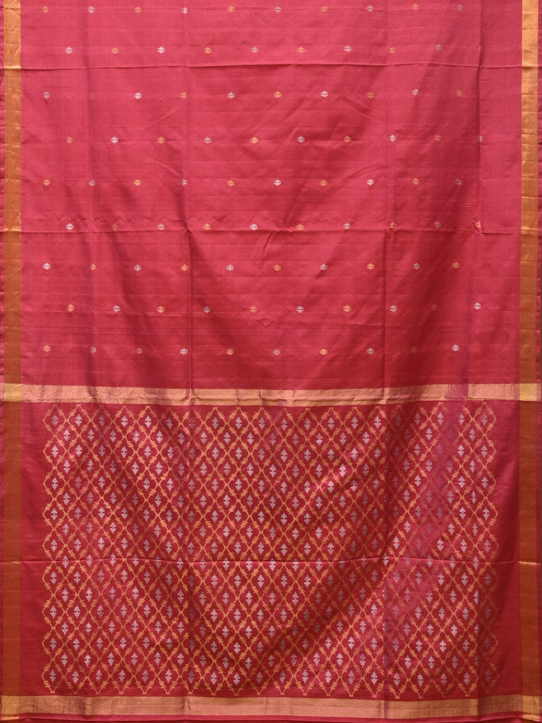 Burgundy Uppada Silk Handloom Saree with Jamdani Pallu Design u2186