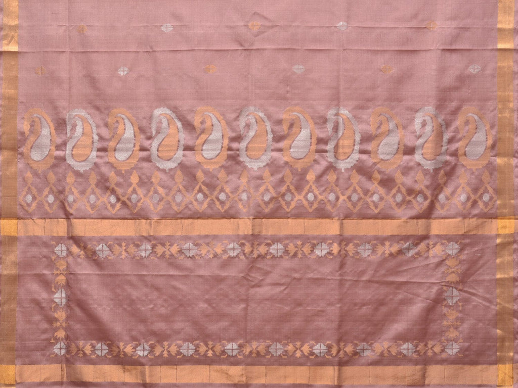Cream Uppada Silk Handloom Saree with Mango Pallu Design u2191