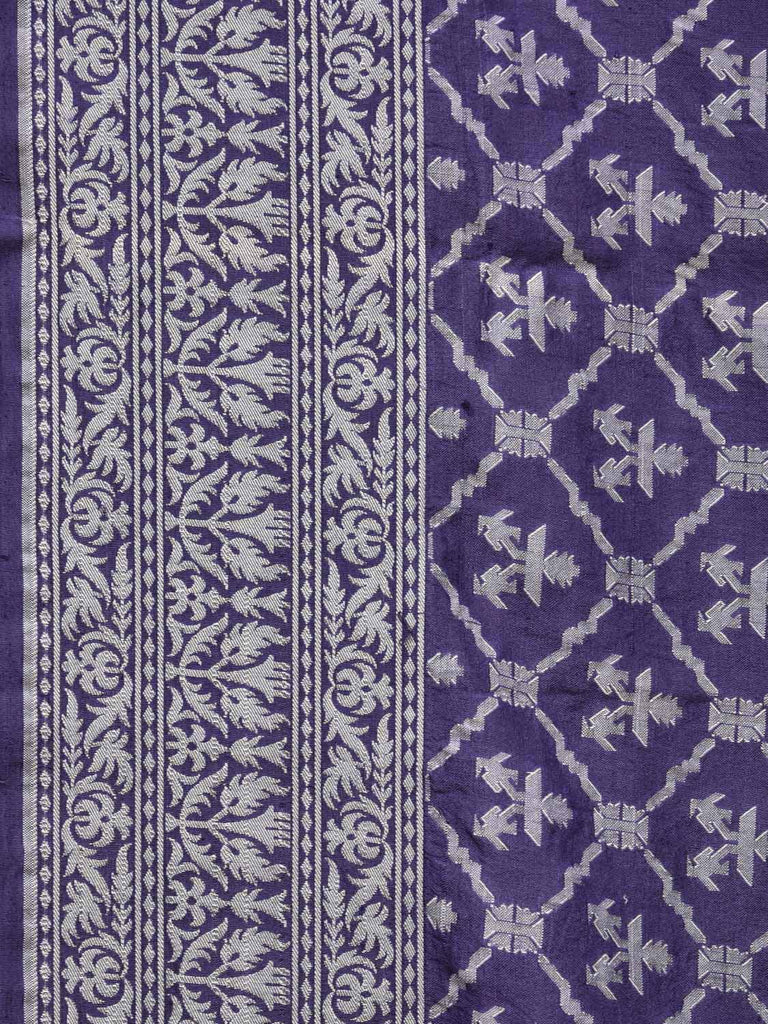 Dark Blue Cut Work Tussar Cotton Handloom Saree with All Over Jamdani Style Design o0389