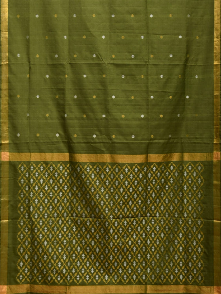 Dark Green Uppada Silk Handloom Saree with Jamdani Pallu Design u2210