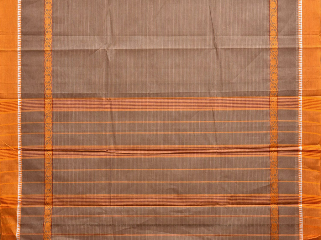 Khaki Narayanpet Cotton Handloom Saree with Big Border Design No Blouse np0837