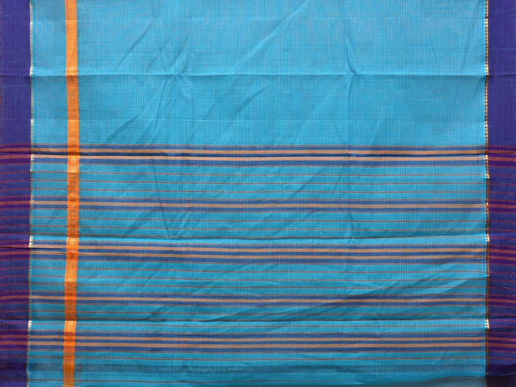 Light Blue Narayanpet Cotton Handloom Saree with Checks Design No Blouse np0761