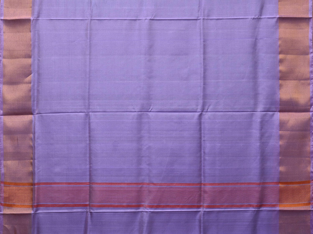 Light Green and Lavender Uppada Silk Handloom Plain Saree with Contrast Pallu Design u2208