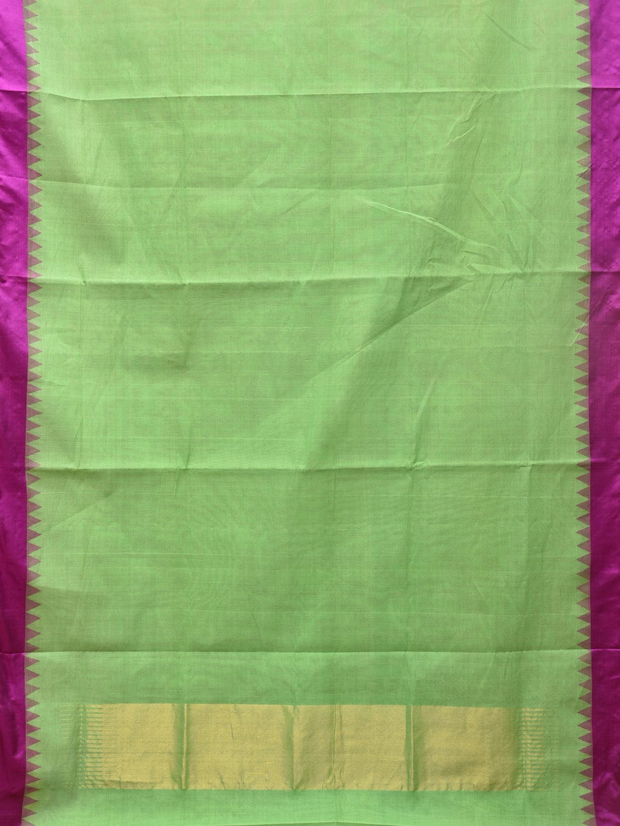 Light Green Khadi Cotton Saree main image 1