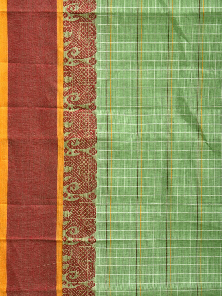 Light Green Narayanpet Cotton Handloom Saree with Elephant Border Design No Blouse np0840