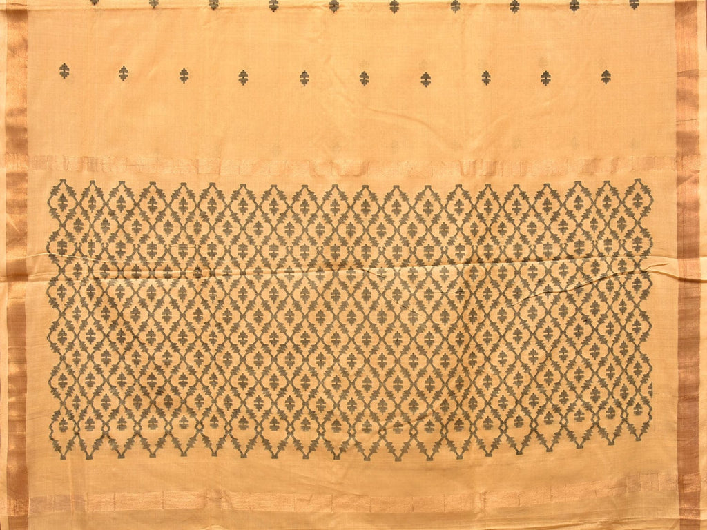 Light Yellow Uppada Cotton Handloom Saree with Jamdani Pallu Design u2126