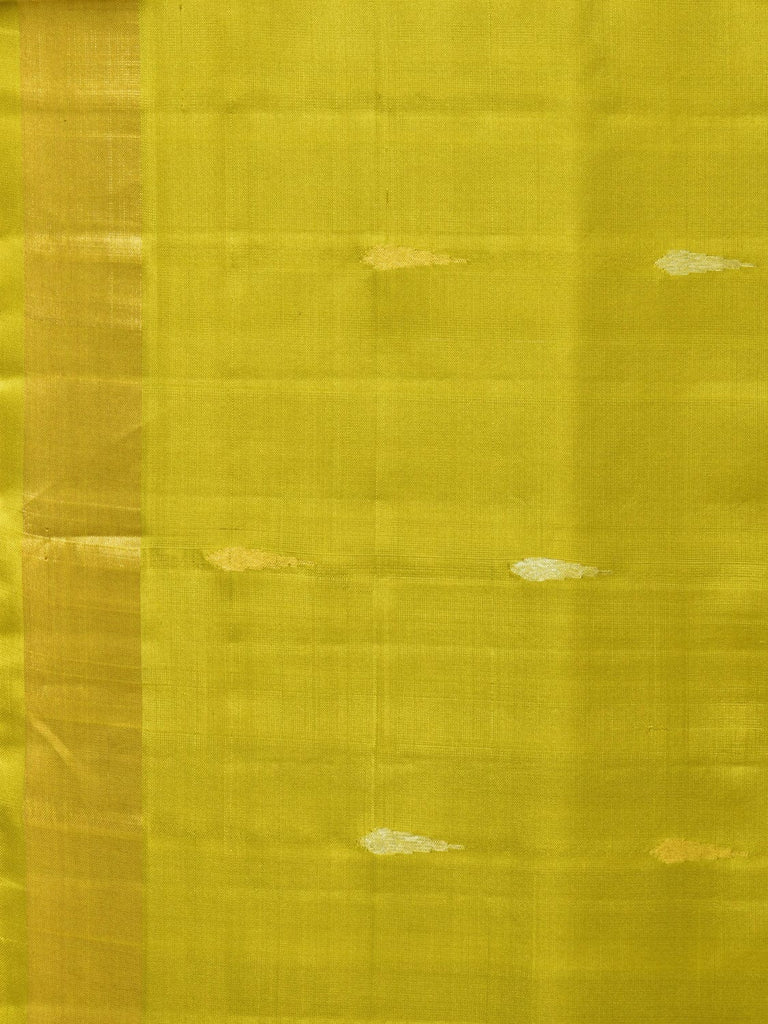 Lime Green Uppada Silk Handloom Saree with Floral Pallu Design u2178