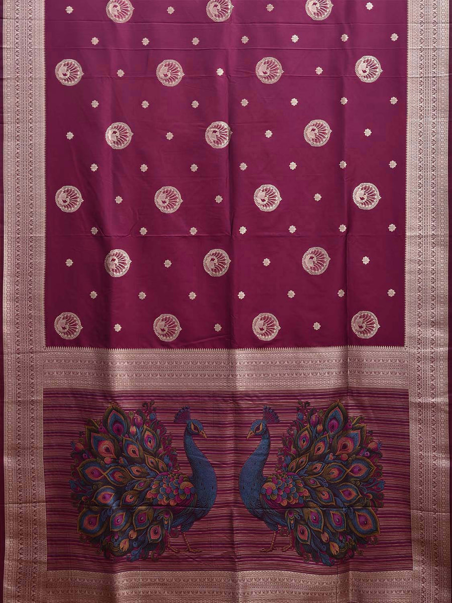 Magenta Viscose Saree main image 1