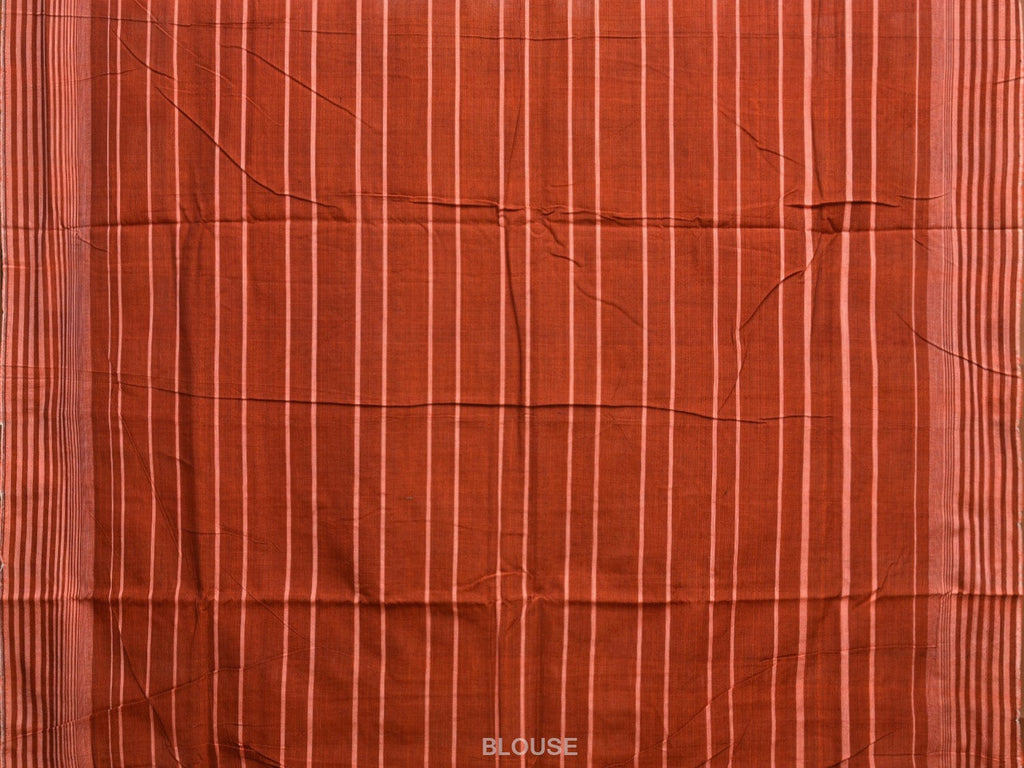 Multicolor Pochampally Ikat Cotton Handloom Saree with Strips and Zig-Zag Pallu Design i0849
