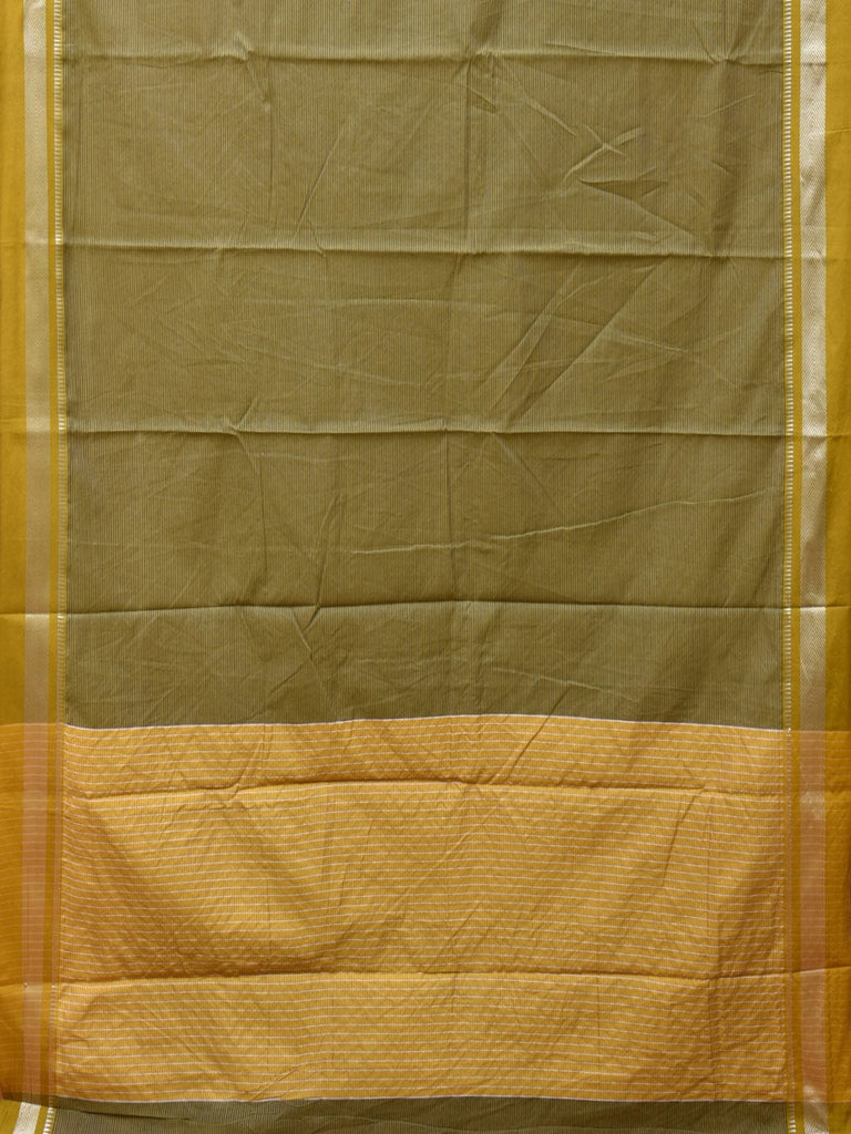 Olive Bamboo Cotton Saree with Strips Design No Blouse bc239