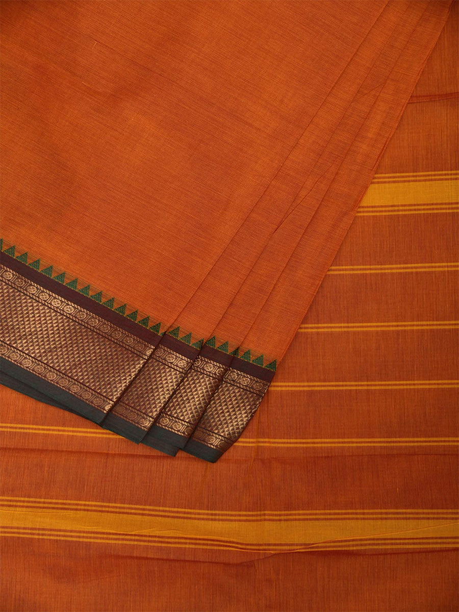 Orange - Thread Buti Cotton Kanchipuram Saree with Border 31