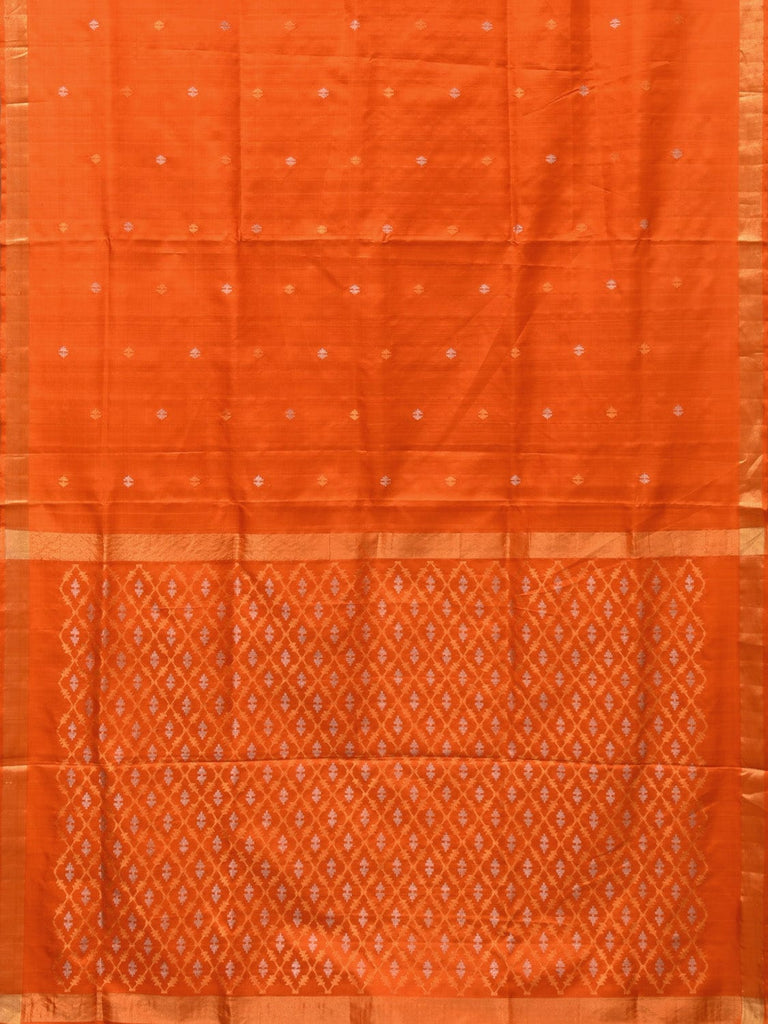 Orange Uppada Silk Handloom Saree with Jamdani Pallu Design u2177
