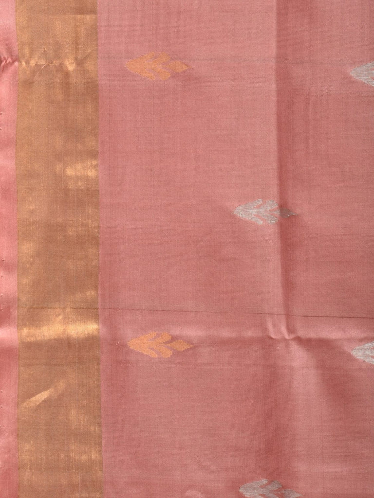 Peach Uppada Silk Handloom Saree with Floral Pallu Design u2213