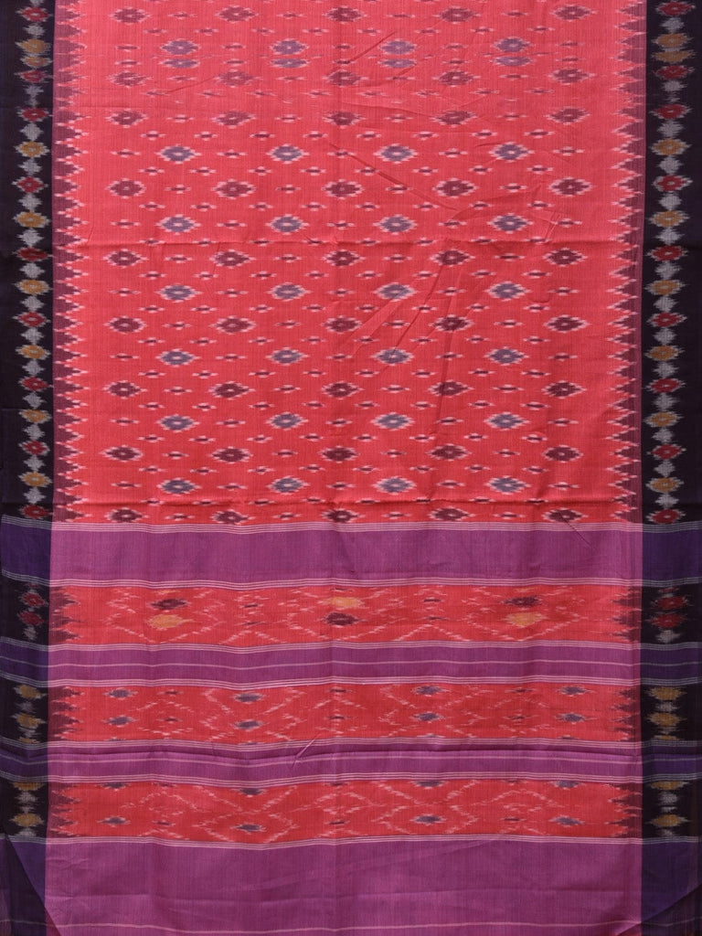 Pink Pochampally Ikat Cotton Handloom Saree with Body Buta and Border Design No Blouse i0823