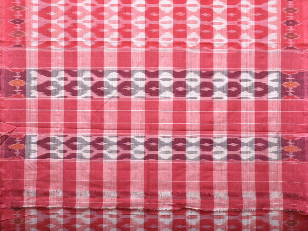 Pink Pochampally Ikat Cotton Handloom Saree with Strips Design No Blouse i0802