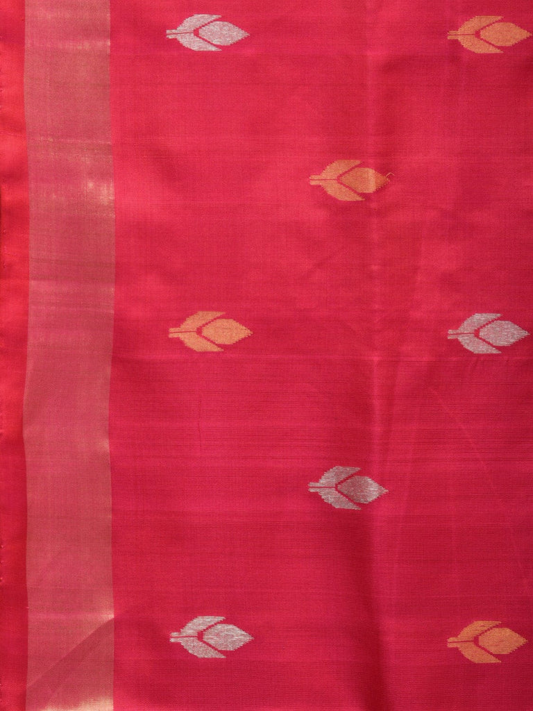 Pink Uppada Silk Handloom Saree with Floral and Birds Design u2181