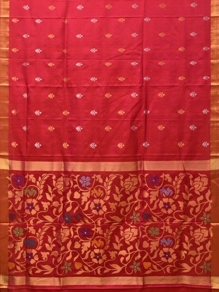 Pink Uppada Silk Handloom Saree with Floral Pallu Design u2180
