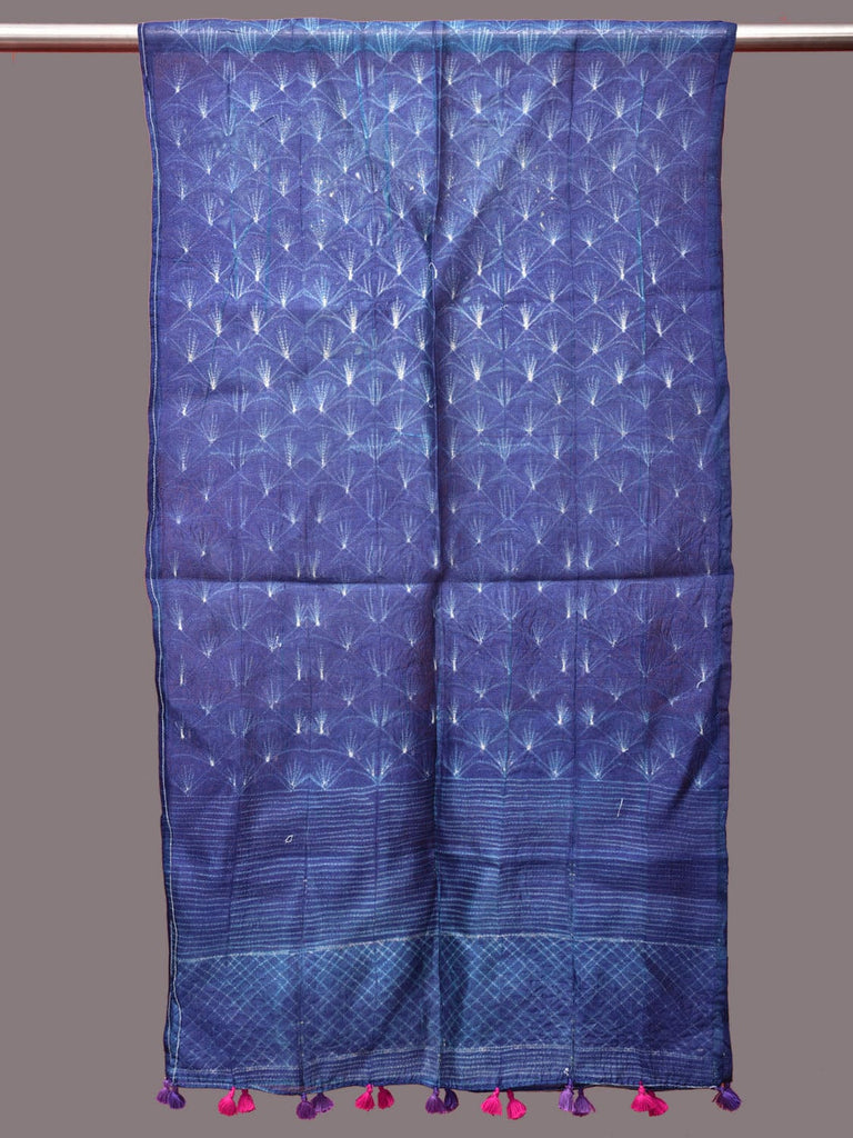 Purple Shibori Tussar Handloom Stole with Sea Shell Design ds3232
