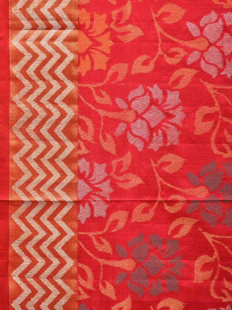 Red Uppada Silk Handloom Saree with All Over Floral Design u2159