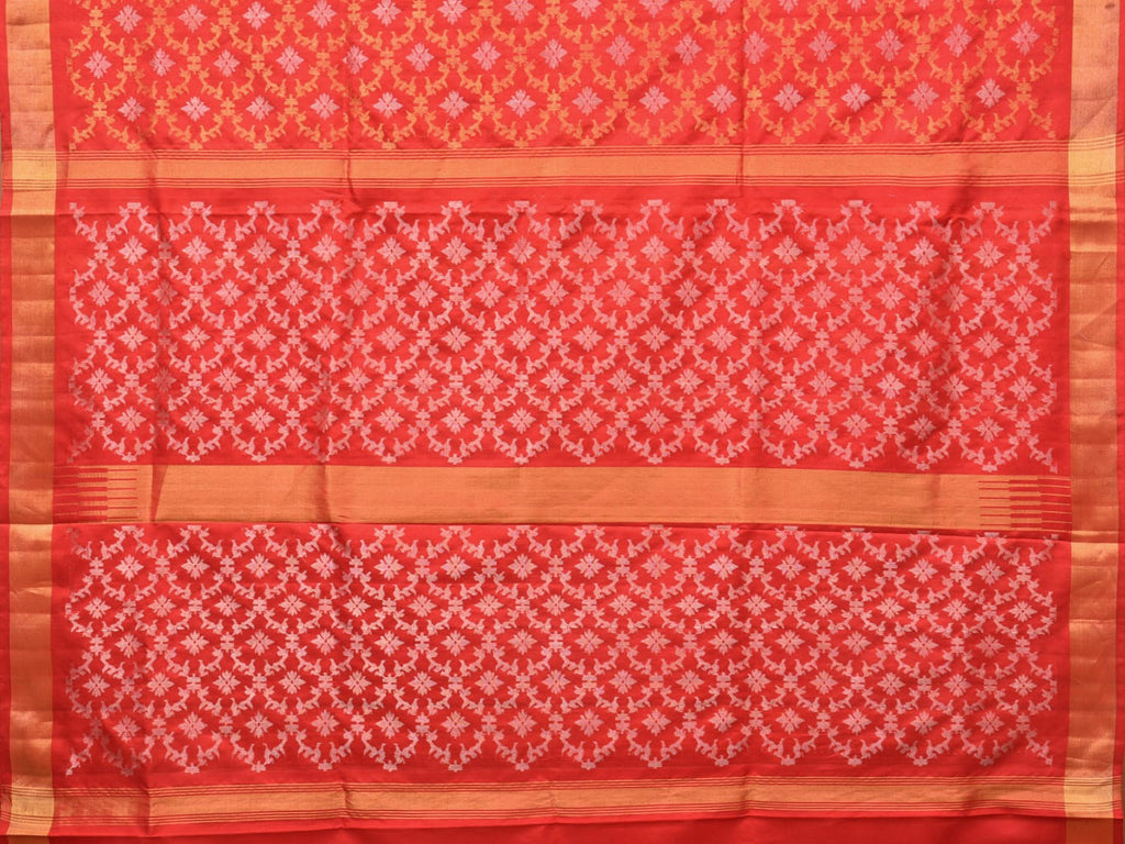 Red Uppada Silk Handloom Saree with All Over Jamdani Design u2035