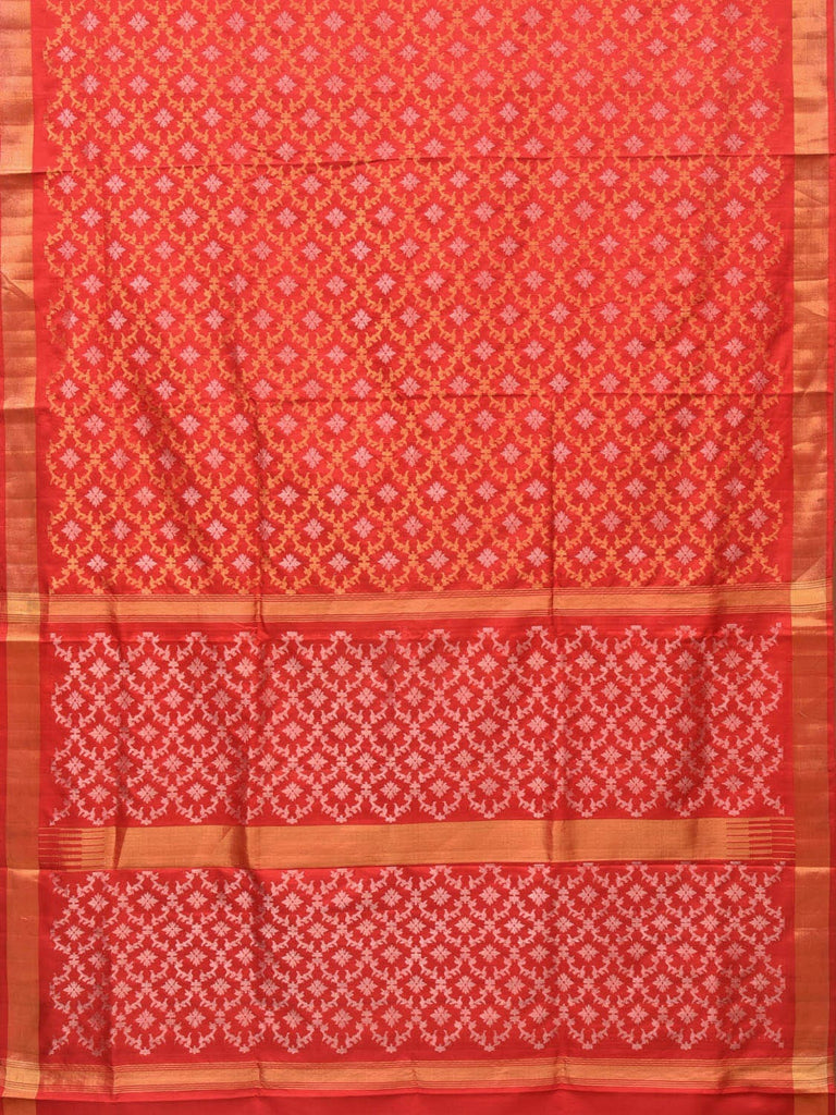 Red Uppada Silk Handloom Saree with All Over Jamdani Design u2035