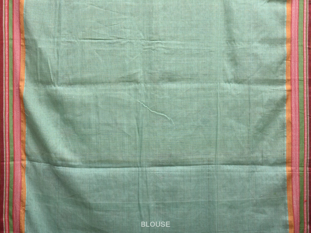Turquoise Narayanpet Cotton Handloom Saree with Kasuti Work Design o0455