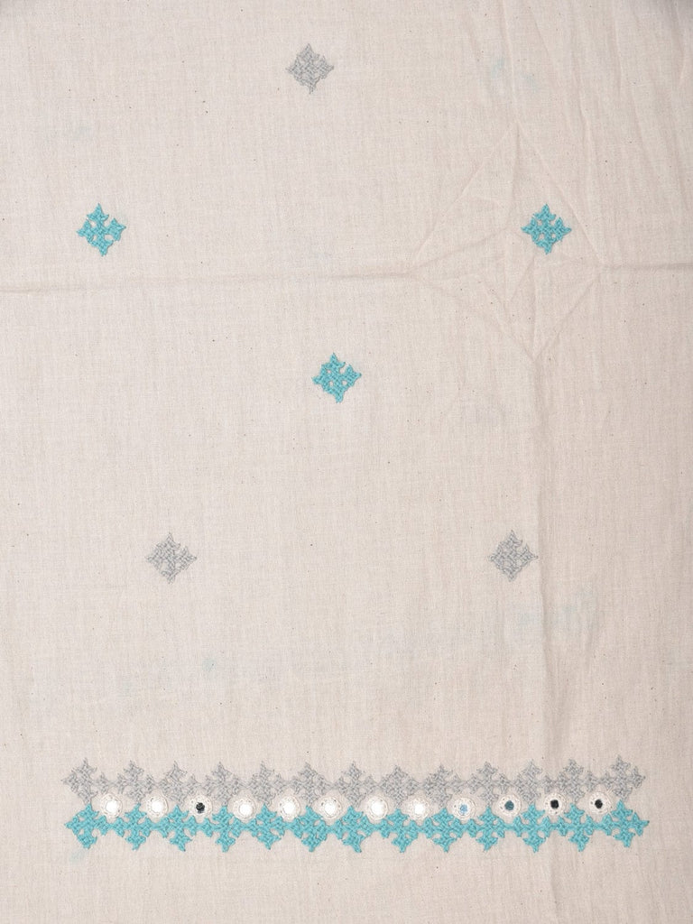 White Hand Embroidary Cotton Kurta with Mirror Work Design f0218