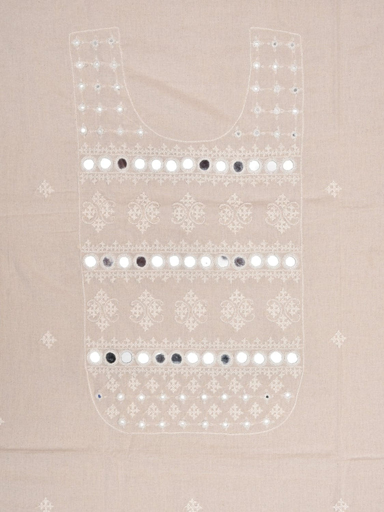 White Hand Embroidary Cotton Kurta with Mirror Work Design f0229