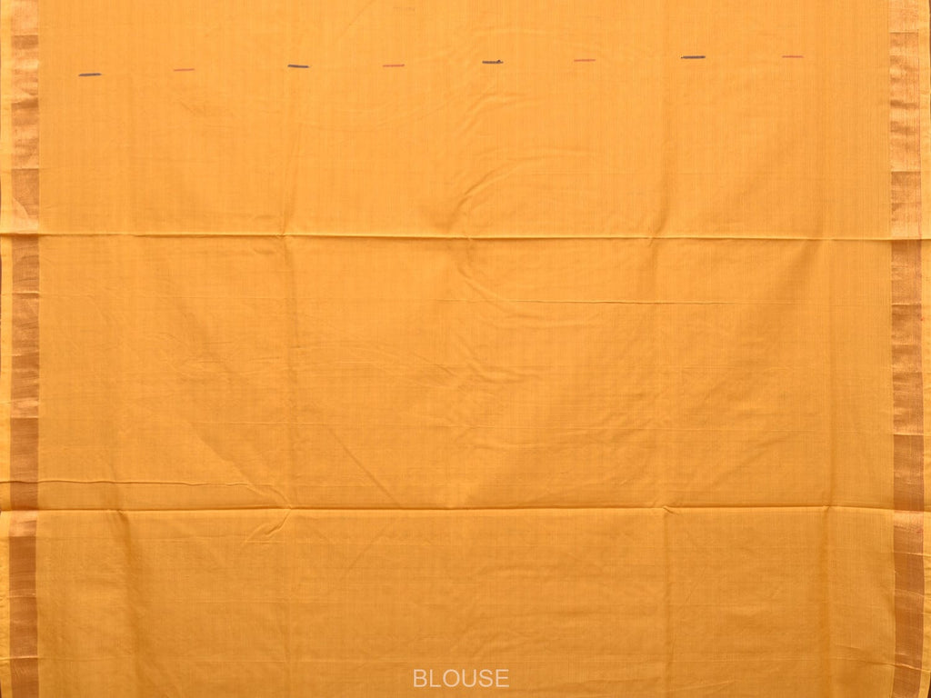 Yellow Khadi Cotton Handloom Saree with Buta and Strip Pallu Design kh0652