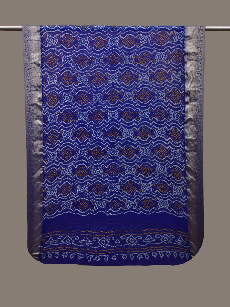 Blue Bandhani Banaras Georgette Dupatta with Border Design ds3082