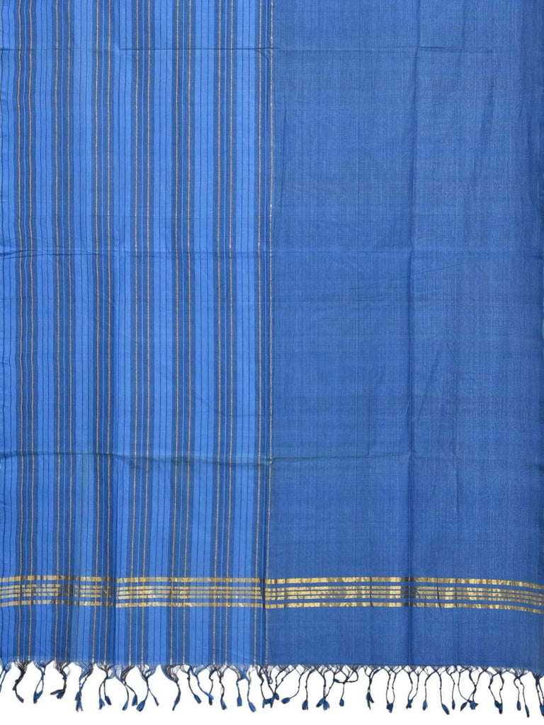 Blue Mangalgiri Cotton Handloom Dupatta with Strips Design ds1854