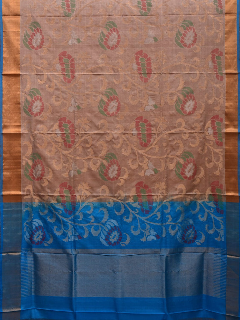 Cream and Blue Uppada Silk Handloom Saree with All Over Design u1923