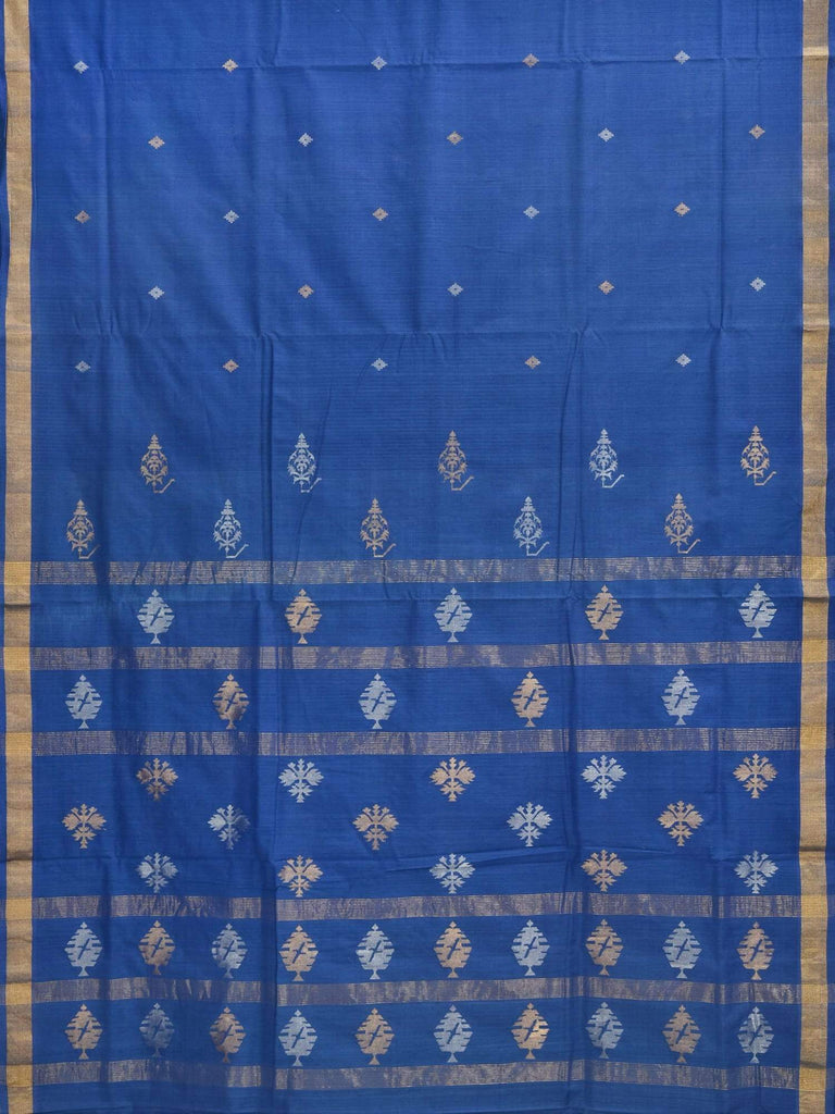 Dark Blue Uppada Cotton Handloom Saree with Assorted Buta Pallu Design U1539