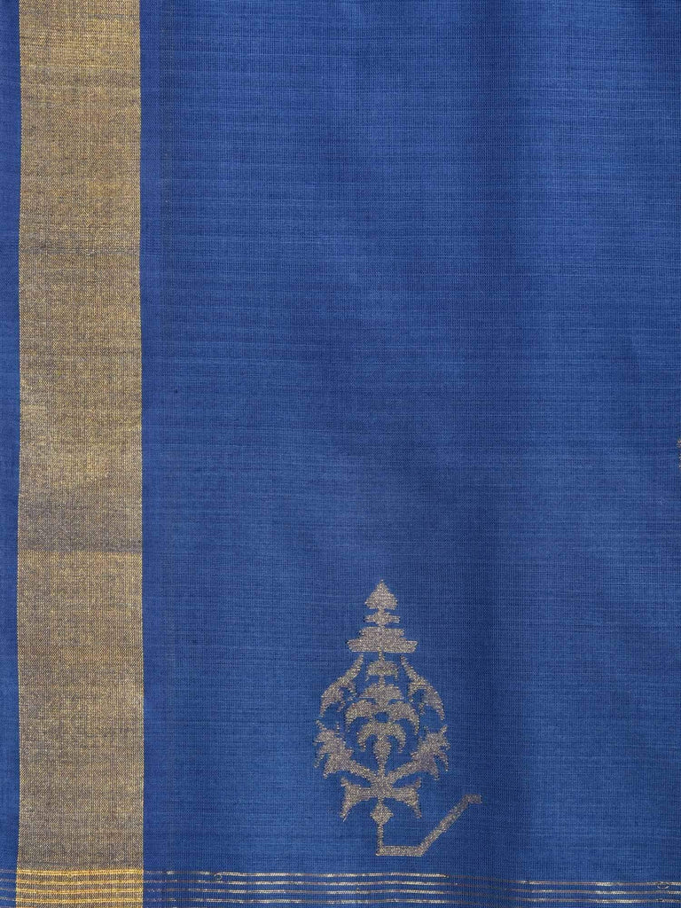 Dark Blue Uppada Cotton Handloom Saree with Assorted Buta Pallu Design U1539
