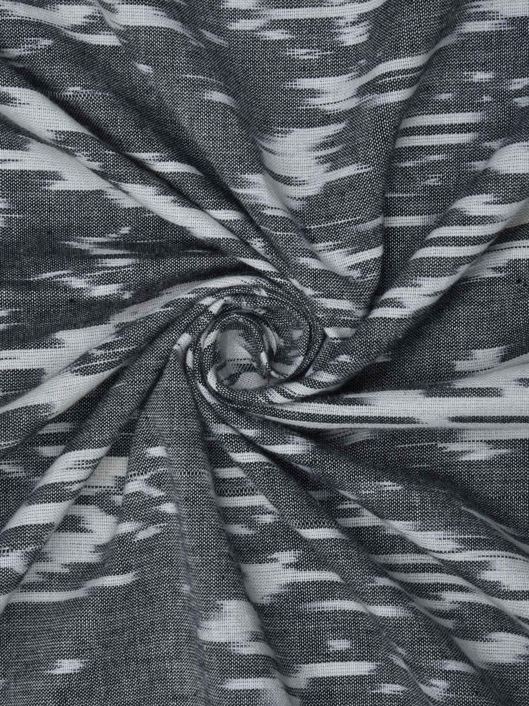 Grey Ikat Cotton Handloom Fabric With Abstract Design F0091