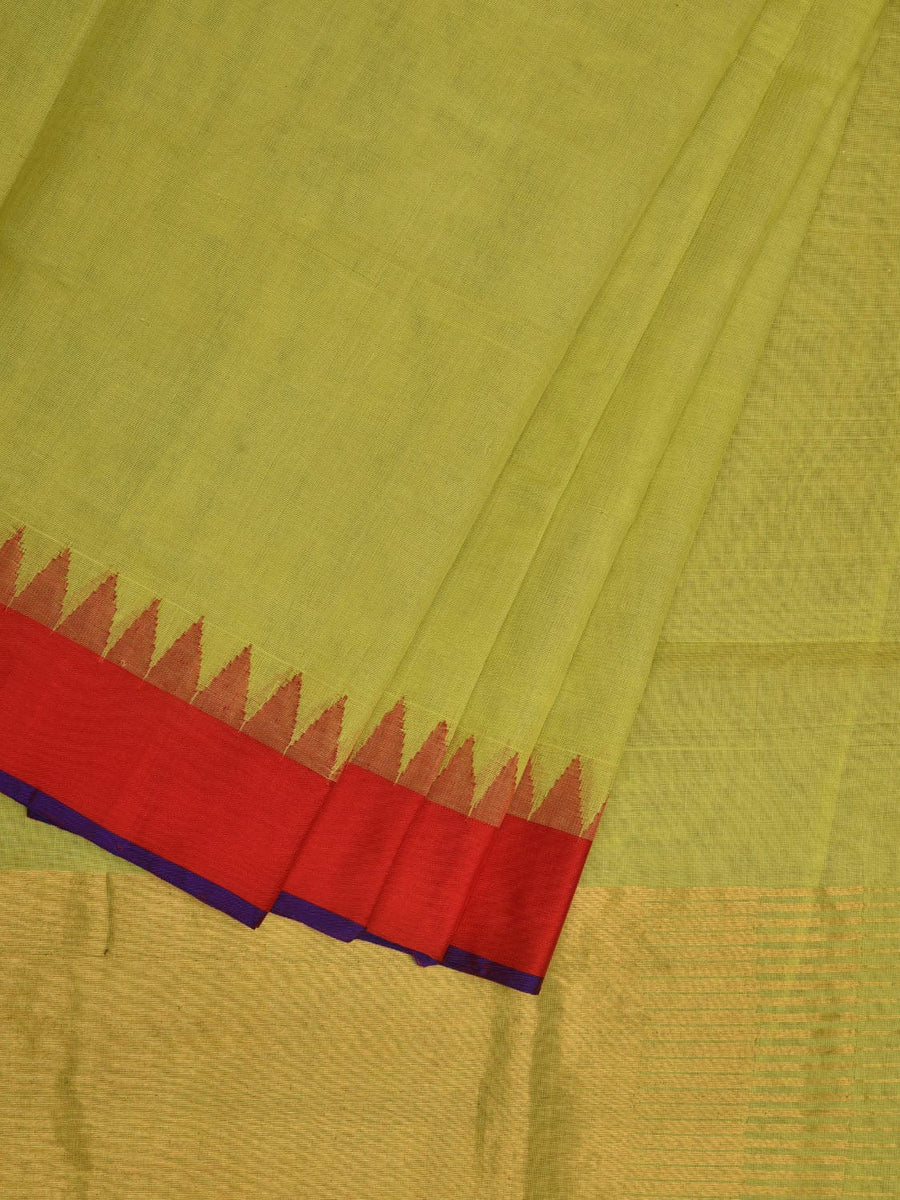 Light Green Khadi Cotton Saree main image 1
