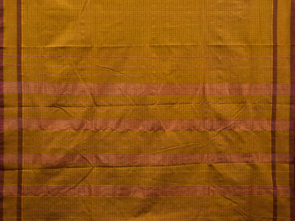 Olive Narayanpet Cotton Handloom Saree with Checks Design np0571
