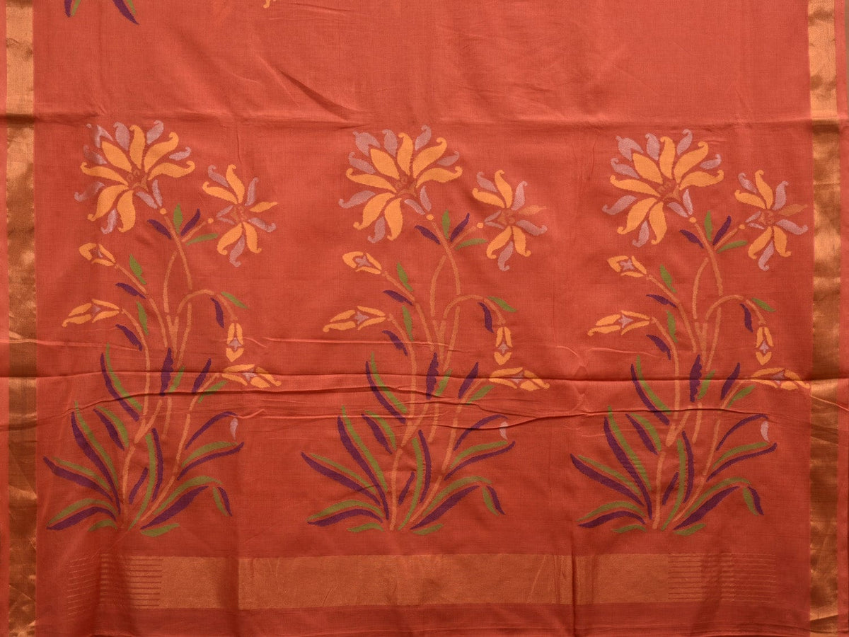 Peach Khadi Cotton Saree