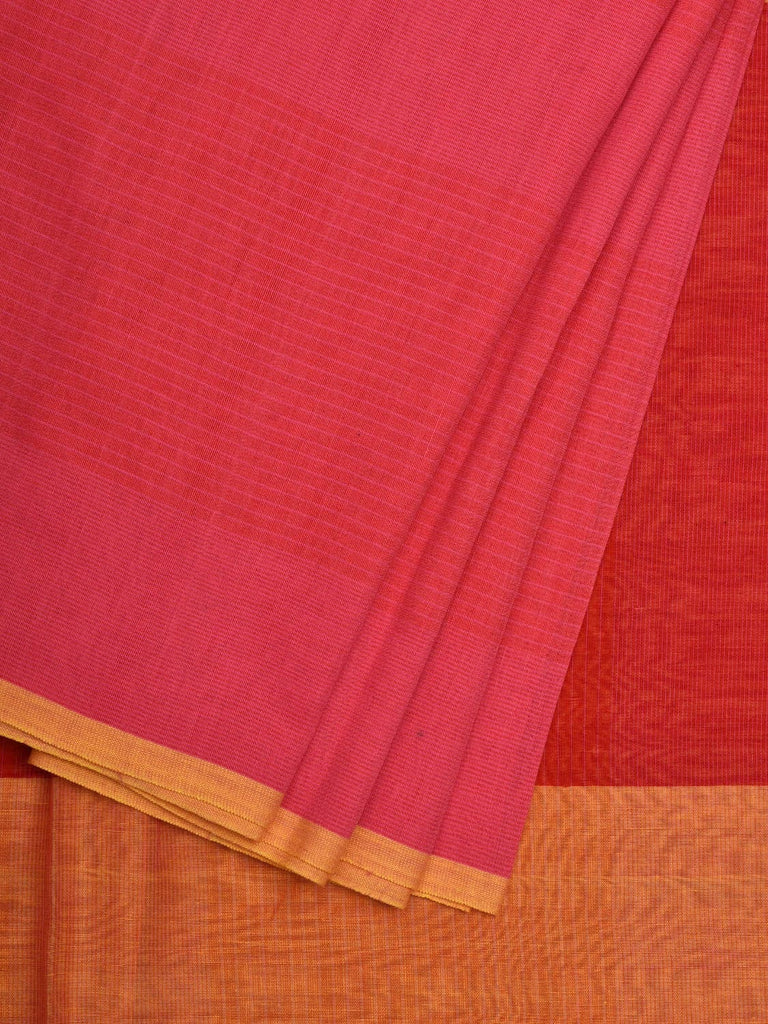 Pink Organic Cotton Handloom Saree with Strips Design o0300