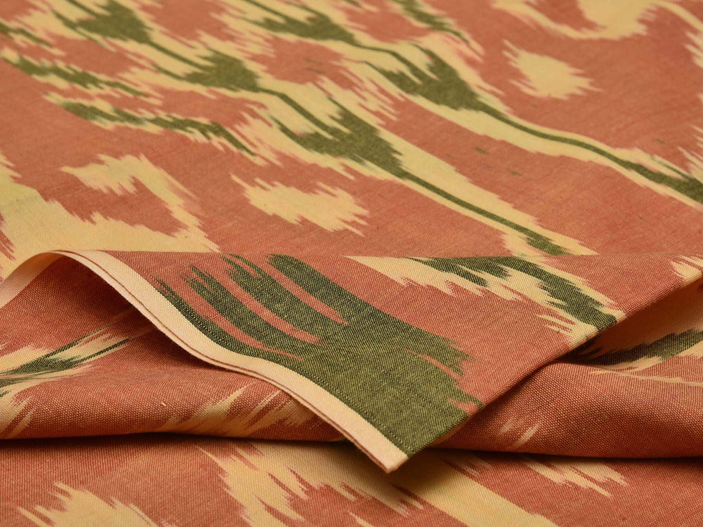 Rust Ikat Cotton Handloom Fabric With Indonesian Design F0087