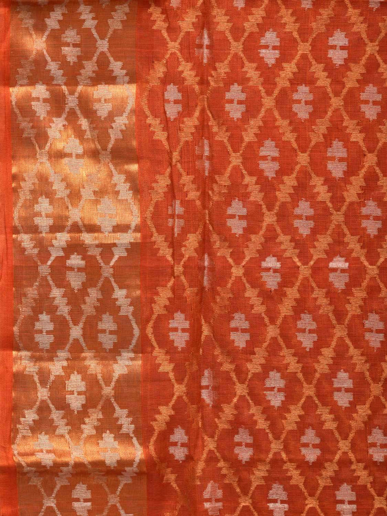 Rust Uppada Cotton Handloom Saree with All Over Jamdani Design u1654