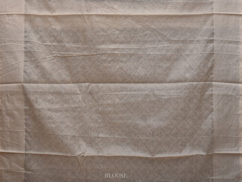 White Cut Work Cotton Handloom Saree with All Over Jamdani Style Design o0371